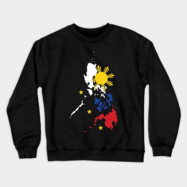 Philippine Flag Pilipinas Map Pinoy Pride Filipino American Patriot Love Design Gift Idea Crewneck Sweatshirt by c1337s